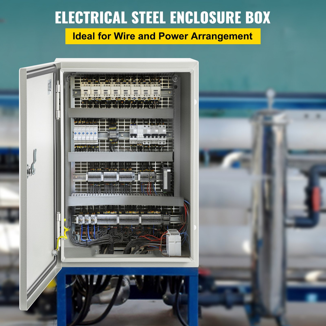 NEMA Steel Enclosure, 12 x 8 x 8'' NEMA 4X Steel Electrical Box, IP66 Waterproof & Dustproof Outdoor/Indoor Electrical Junction Box, With Mounting Plate
