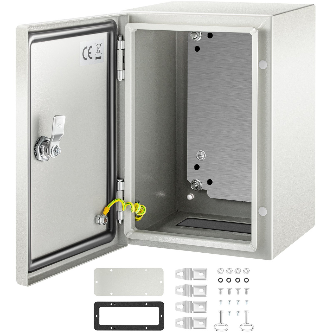 NEMA Steel Enclosure, 12 x 8 x 8'' NEMA 4X Steel Electrical Box, IP66 Waterproof & Dustproof Outdoor/Indoor Electrical Junction Box, With Mounting Plate