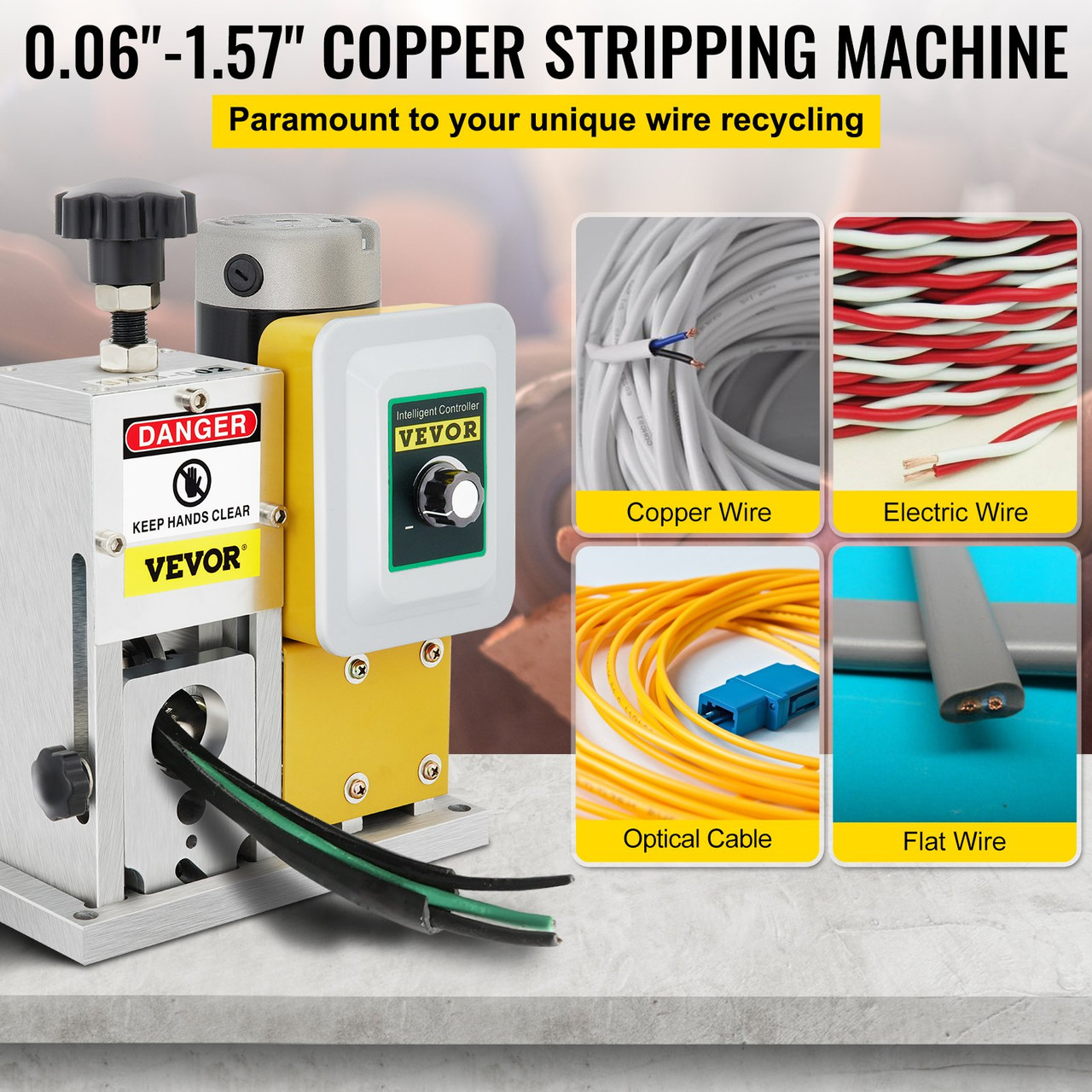 Electric Wire Stripping Machine Automatic Cable Stripper 400W Metal Tool