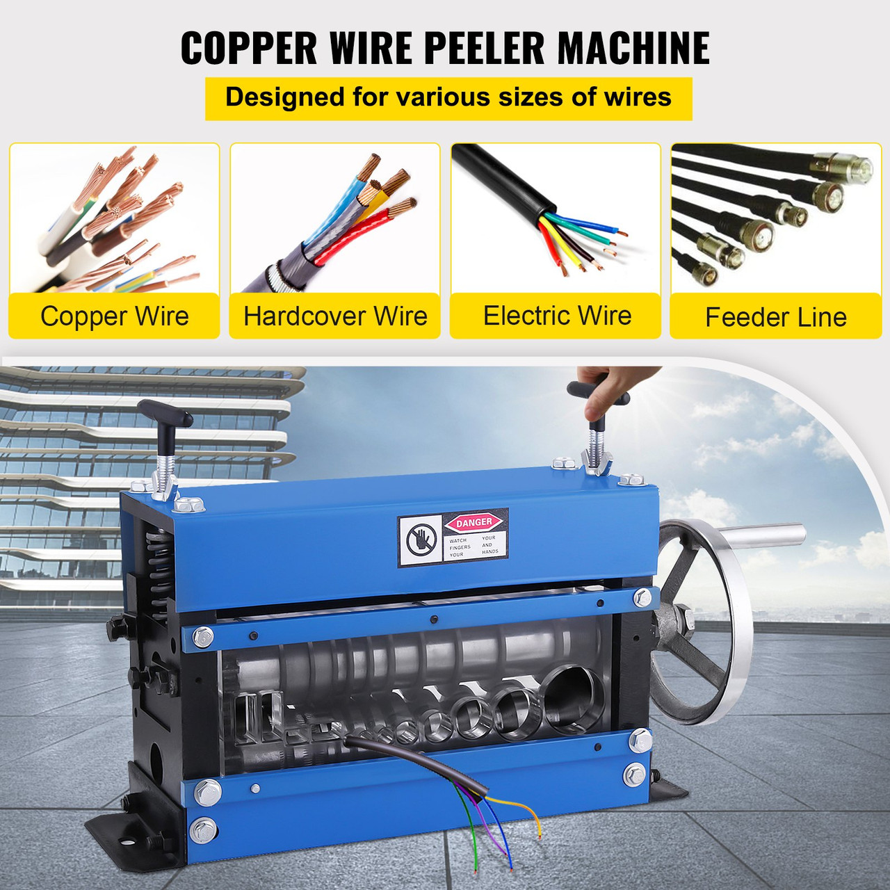Manual Wire Cable Stripper Copper Stripping Machine 1-40 mm
