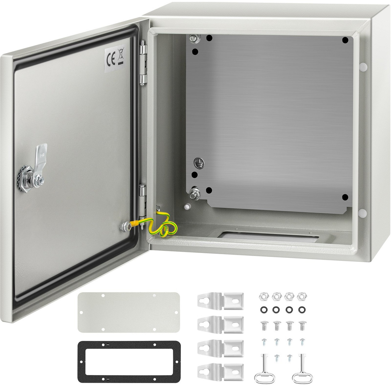 NEMA Steel Enclosure, 12 x 12 x 6'' NEMA 4X Steel Electrical Box, IP66 Waterproof & Dustproof, Outdoor/Indoor Electrical Junction Box, with Mounting Plate
