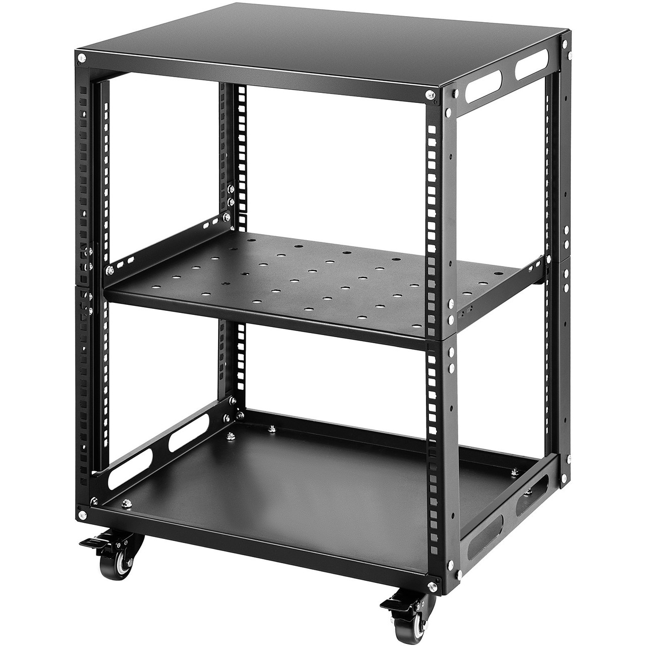 19 Open Bay Relay Rack - Black Anodized