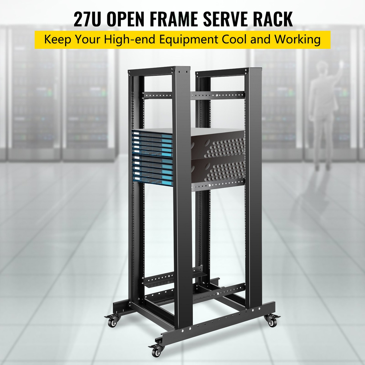 Open Frame Server Rack Network Server Rack 27U 4 Post 19" Steel Relay Rack