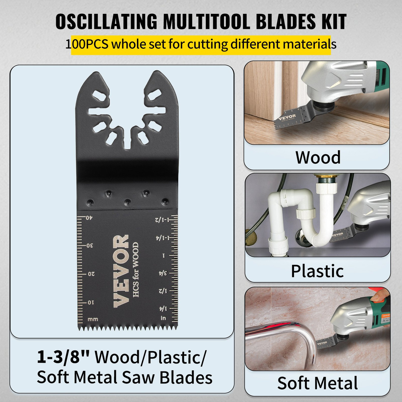 Oscillating Multi Tool Saw Blades Multi Tool Blades 100PCS for Wood Metal