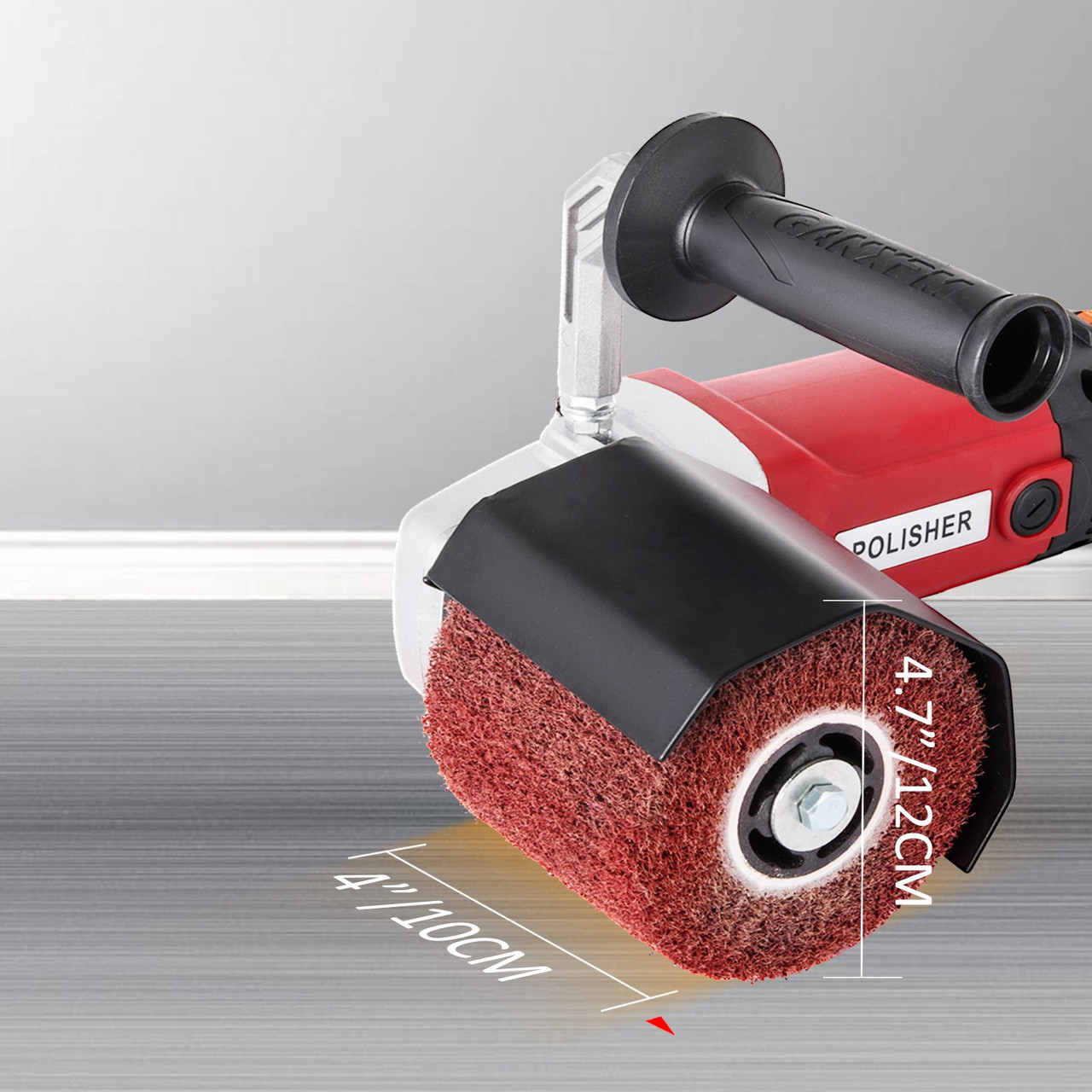 1200W Burnishing Polishing Machine 500-3000 RPM Handle Polishing Machine 110V Wheel Polisher Sander Wire Drawing Machine with 4 Wheels (1200w with 4 wheels)