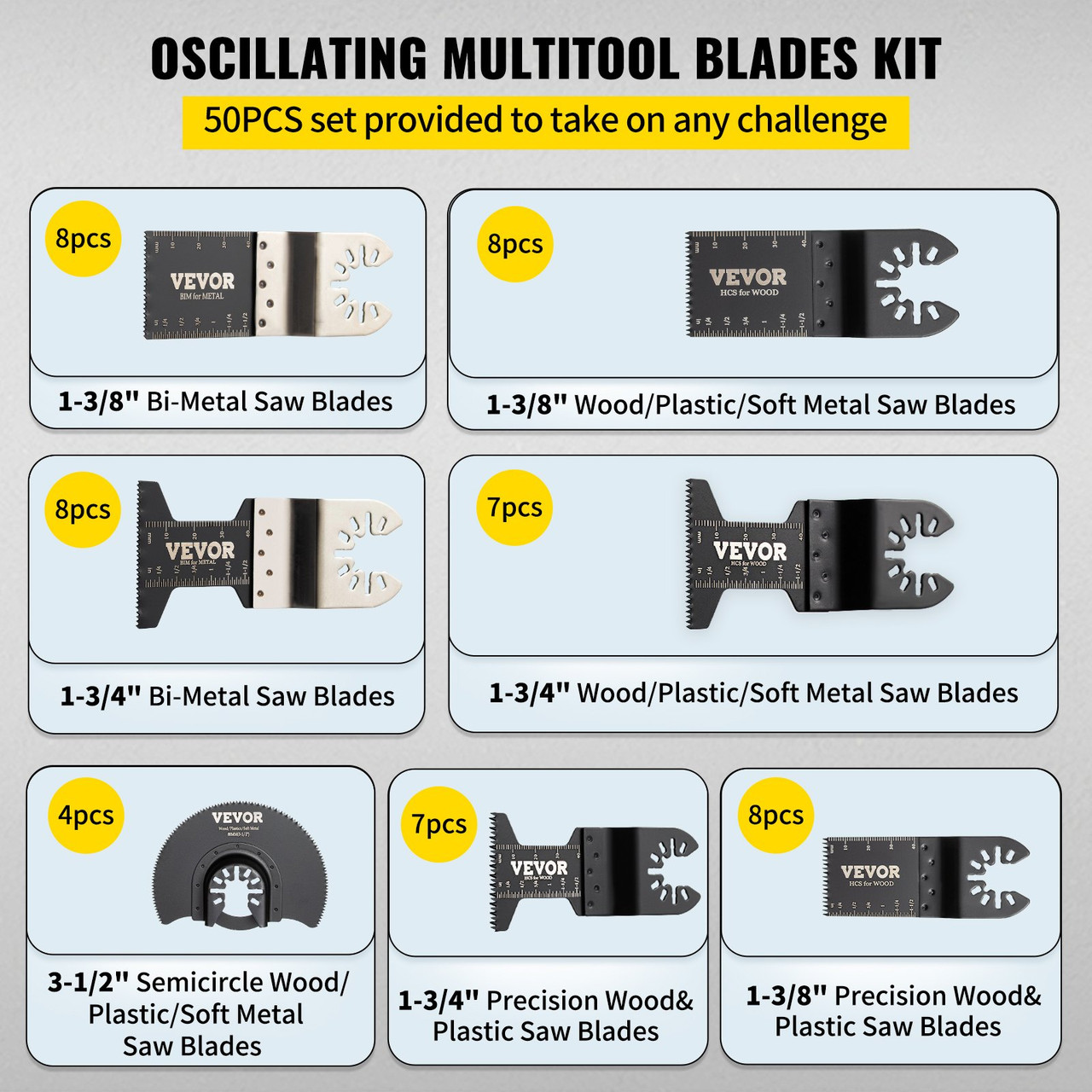 Oscillating Multi Tool Saw Blades Multi Tool Blades 50PCS for Wood Metal