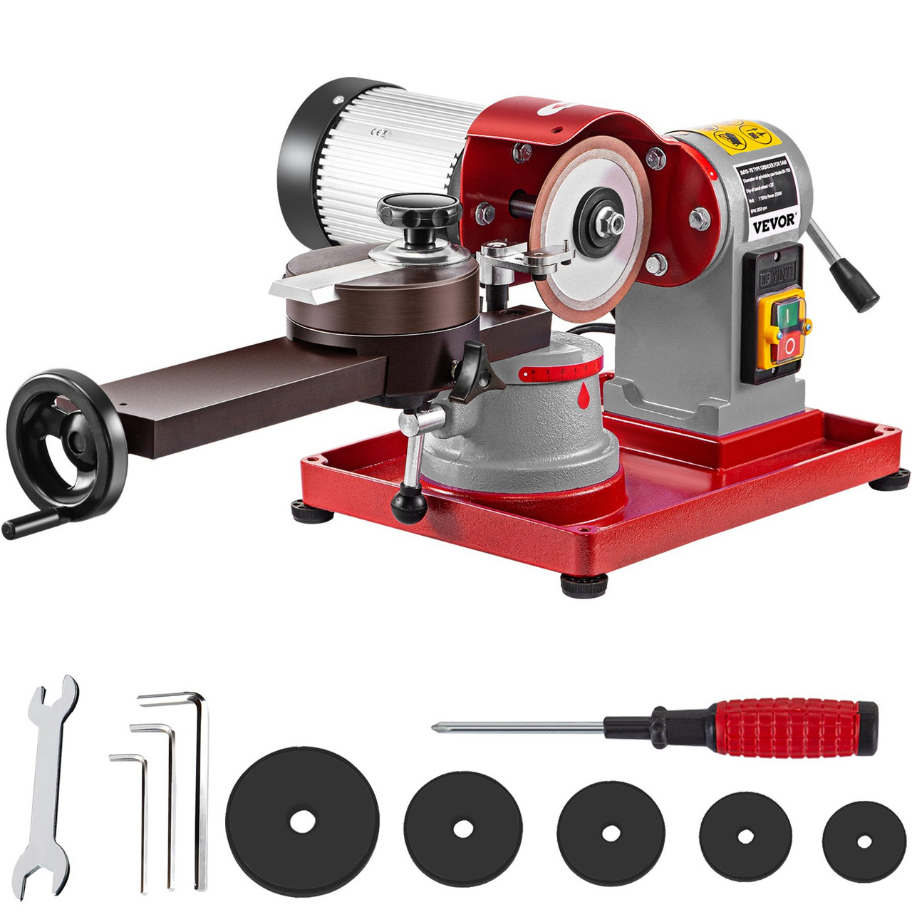 VEVOR Circular Saw Blade Sharpener 5 Grinding Wheel size, Rotary Angle Mill Grinding Machine 370W, Saw Blade Sharpener Machine for Carbide Tipped Saw