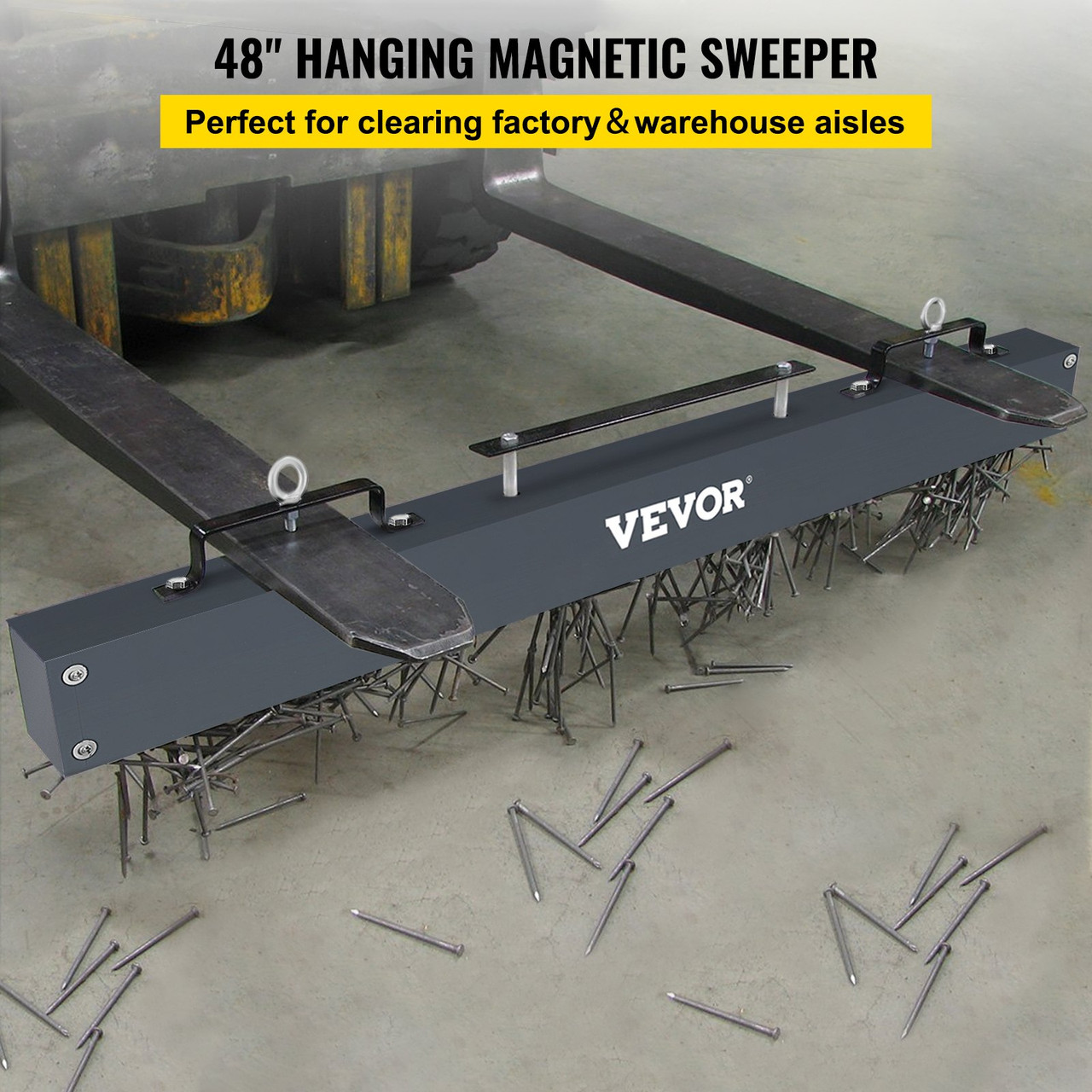 48" Hanging Magnet Magnetic Sweeper Tool fits Forklift