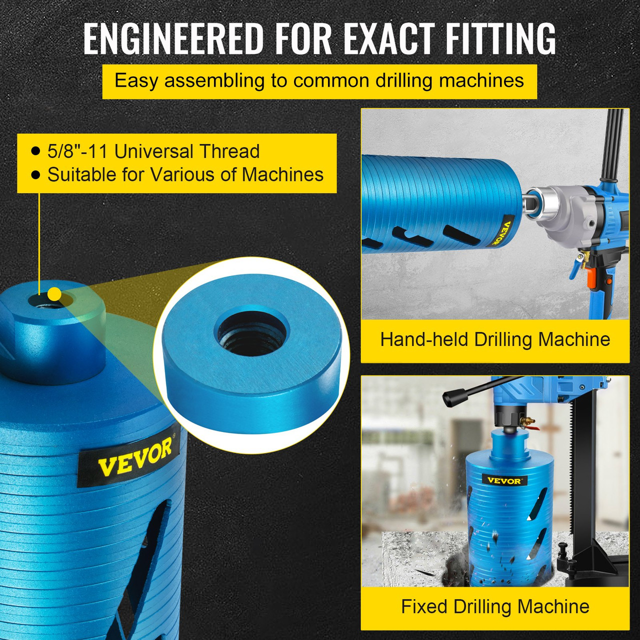 Core Drill Diamond Dry Coring Bit 4.25" with Pilot Bit for Hard Concrete