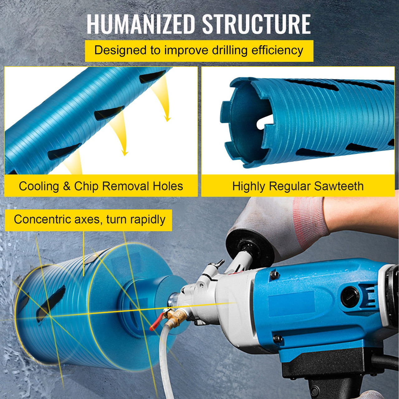 Core Drill Diamond Dry Coring Bit 3.5" with Pilot Bit for Hard Concrete