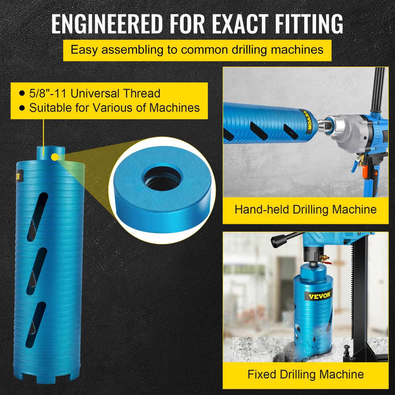 Core Drill Diamond Dry Coring Bit 3.5" with Pilot Bit for Hard Concrete