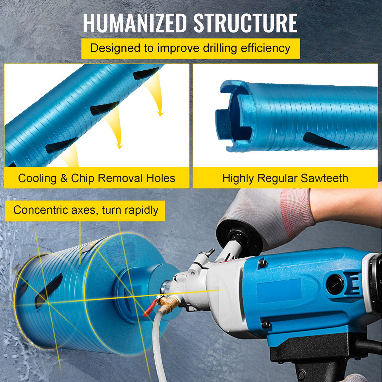 Core Drill Diamond Dry Coring Bit 2" with Pilot Bit for Hard Concrete