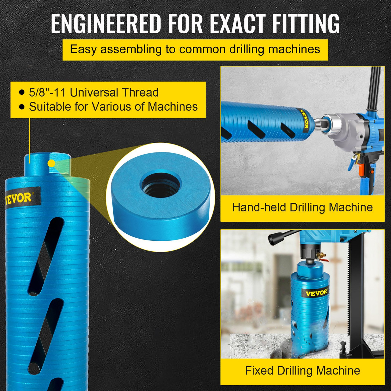 Core Drill Diamond Dry Coring Bit 3" with Pilot Bit for Hard Concrete