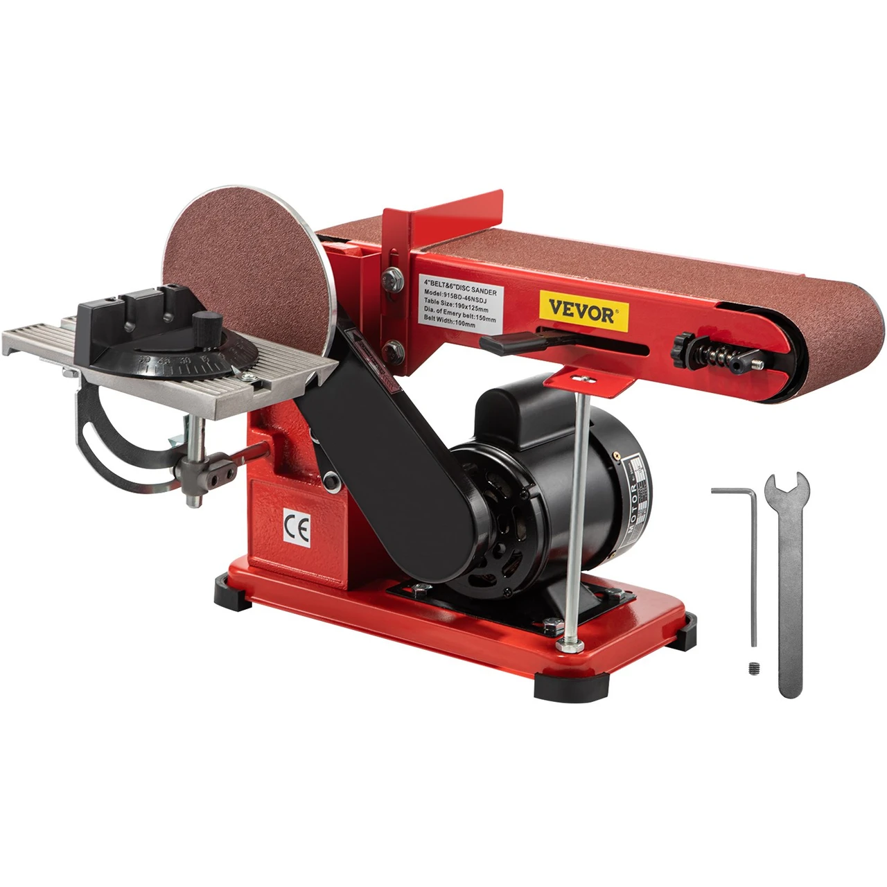 Belt Sander 4" x 36", Disc Combo Sander 6",Electric Adjustable Bench Belt Sander 375W,Grinder Bench Sanding Machine With 4 Rubber Foot Pad