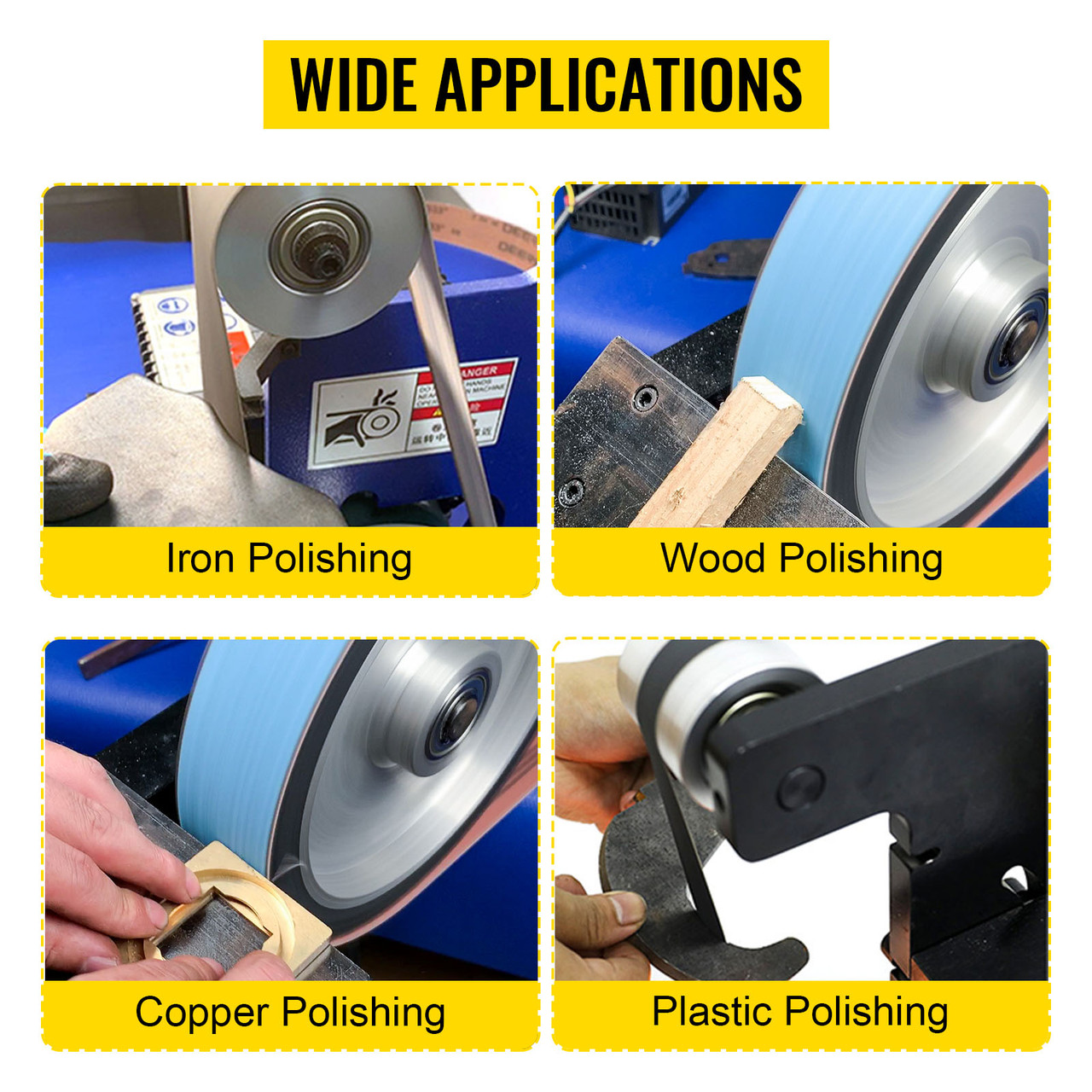Belt Grinder Sander Wheel Set 4" Drive 0.94" Bore 3" Track 2" Idler Wheels