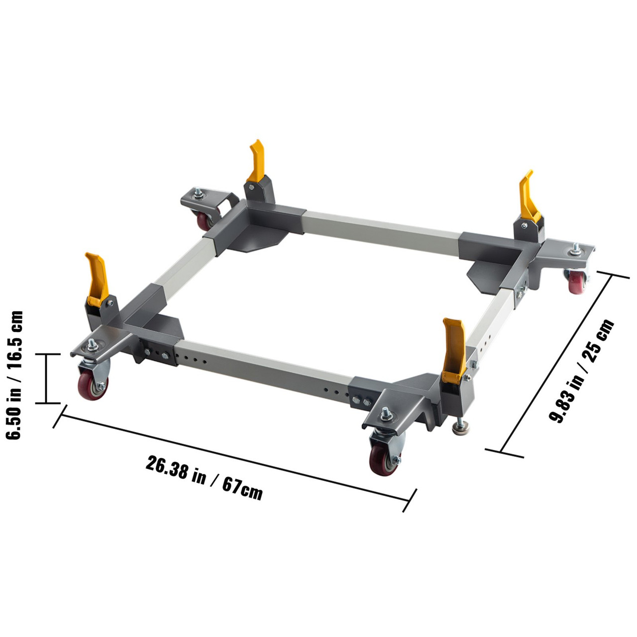 Adjustable Universal Mobile Base 1500LBS Load-Bearing Capacity Heavy-Duty Mobile Base Rolling Mobile Base for Mobilizing Woodworking Equipemnt, Fridge, Washing Machine