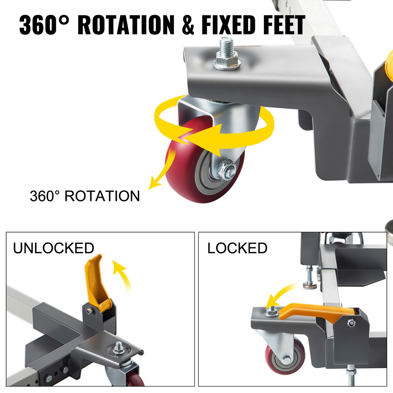 Adjustable Universal Mobile Base 1500LBS Load-Bearing Capacity Heavy-Duty Mobile Base Rolling Mobile Base for Mobilizing Woodworking Equipemnt, Fridge, Washing Machine