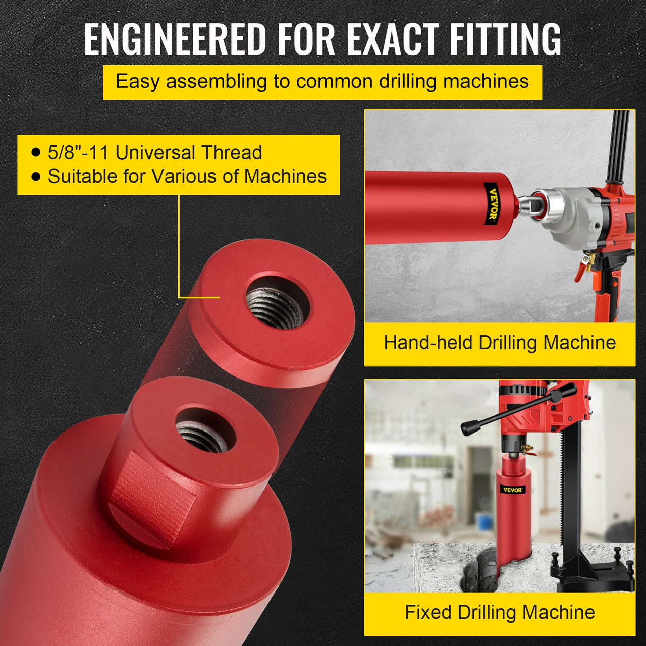 Diamond Core Drill, 3"/ 76 mm Diameter Core Drill Bit, 14"/ 355 mm Concrete Core Drill Bit, 5/8"-11 Thread Core Bit, Wet Drill Core Bits w/a Blade, Diamond Wet Coring Bit For Concrete Brick