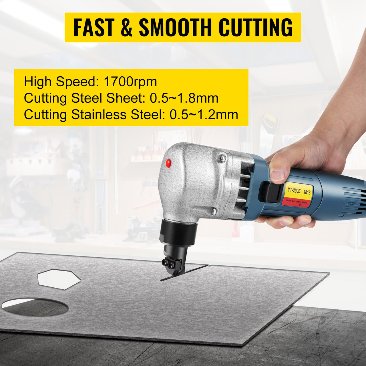 Electric Drill Plate Cutter, Upgrade Sheet Metal Cutter Drill Attachment,  Metal Sheet Cutter Tool Sheet Metal Nibbler Drill Attachment Electric Metal  Shears for Cutting Metal Plates (Universal) 