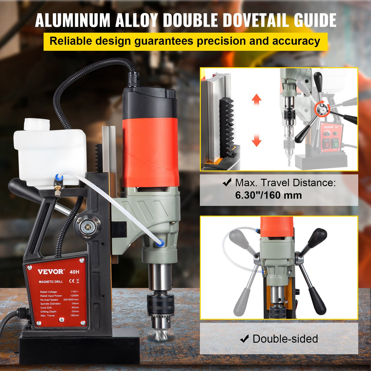 Mag Drill Press Electric Magnetic Drill 1200W 1.57" Magnetic Base Drill