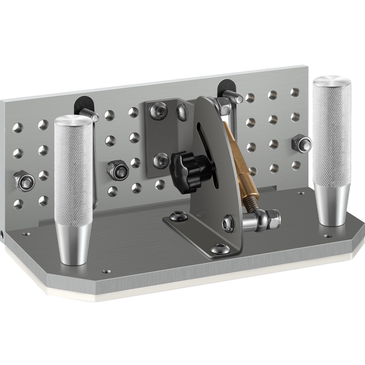 Belt Grinder Knife Jig, 7.75" Length Sharpening Locator, 85°~ 115°Adjustable Angle, Belt Knife Sharpener Jig w/Dual Handles, Knife Making Angle Grind Guide for Belt Sander Machine, Regular