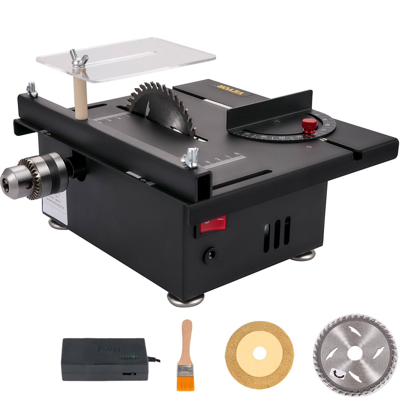 Mini Table Saw, 96W Hobby Table Saw for Woodworking, 0-90 Angle Cutting  Portable DIY Saw, 7-Level Speed Adjustable Multifunctional Table Saws,  1.3in