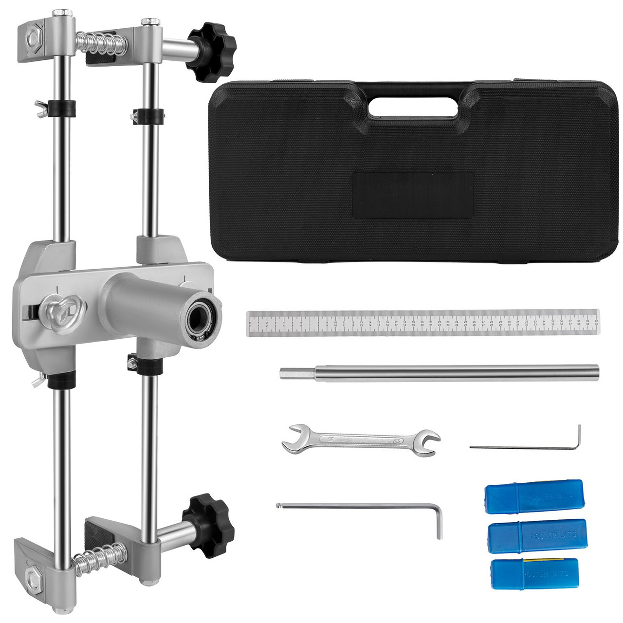 Mortice Door Fitting Kit 16Pcs, DBB Lock Mortiser Kit with 3pcs Tungsten Steel Cutters & Accessories, Mortising Jig Tool Hole Saw Door Opener, for Wooden Doors