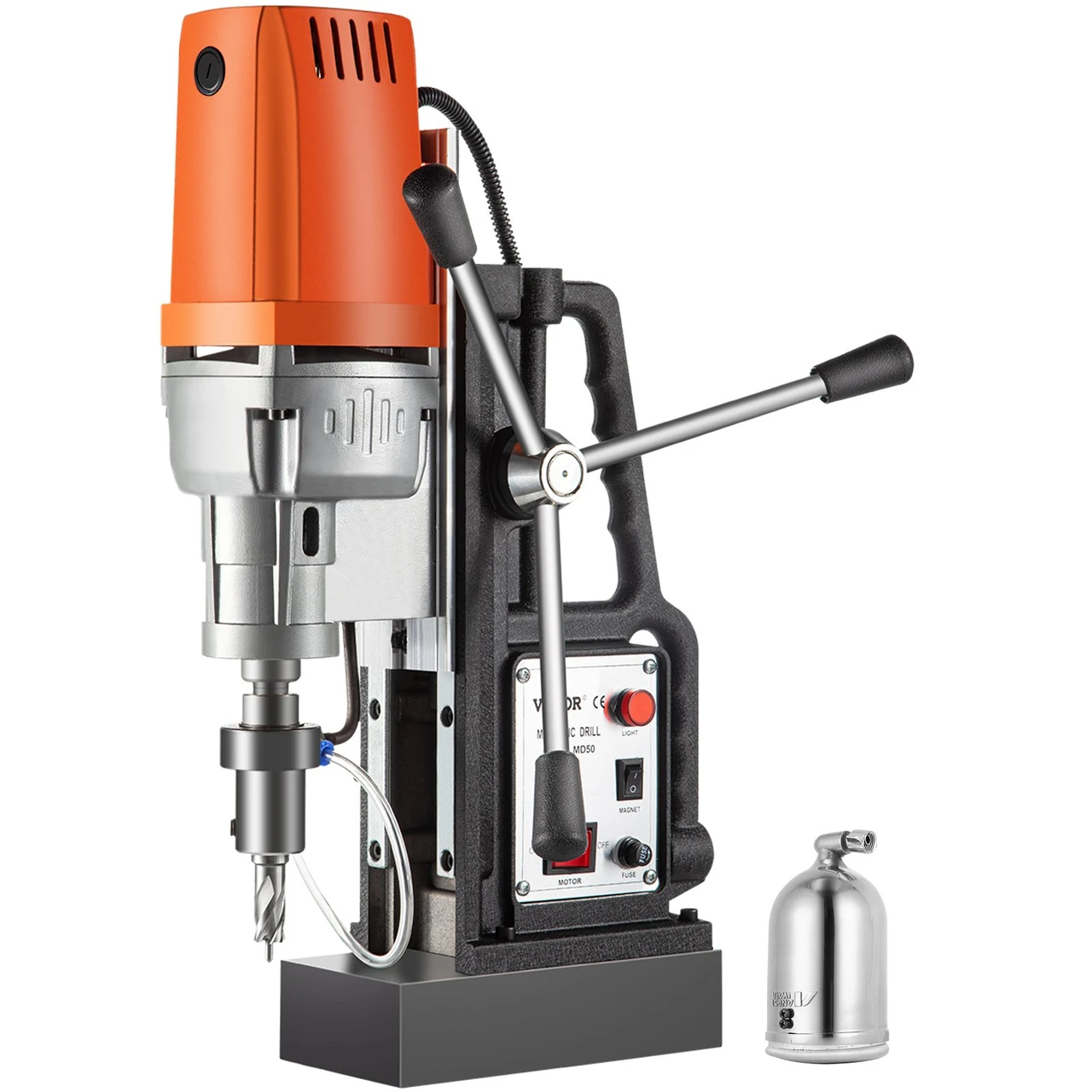1550W MD50 Magnetic Drill 500 RPM Spindle Speed Electric Magnetic Drilling System with 2 Inch Boring Diameter and 2900 LBS Magnet Force