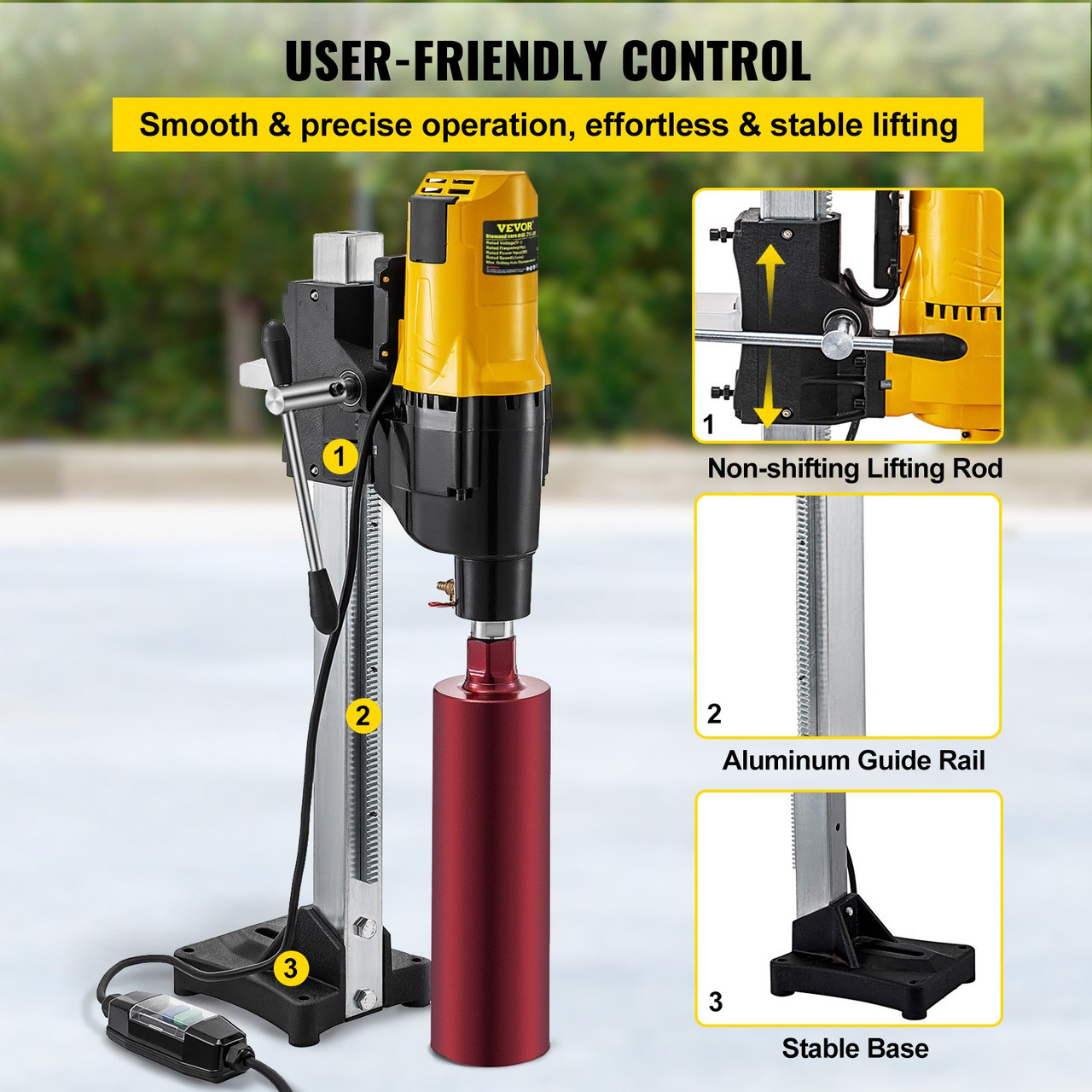 4450W Diamond Core Drill Concrete Drill with Stand & Drill Bits