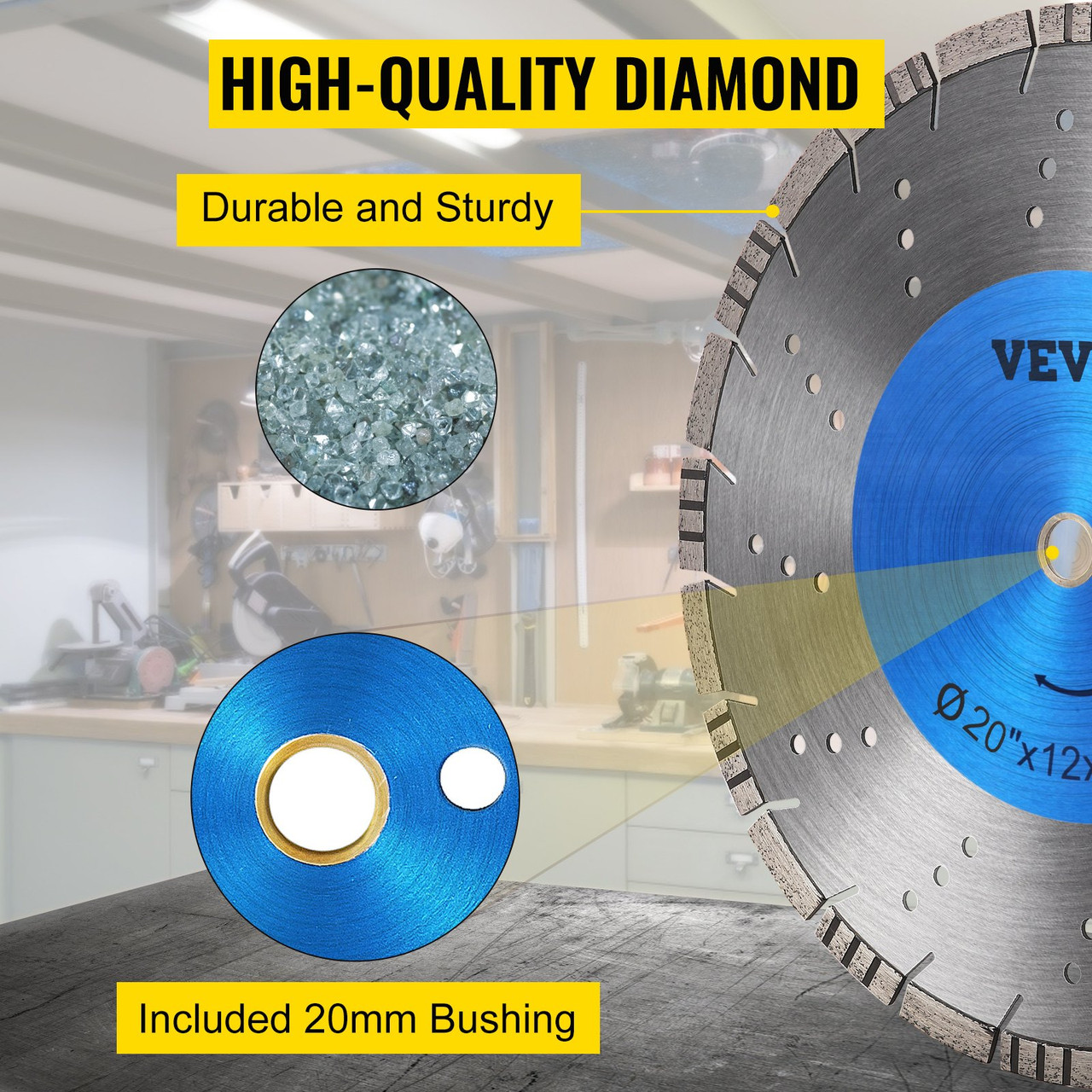 20in Diamond Blade Concrete Saw Blade 0.47in Tall Segments For Concrete