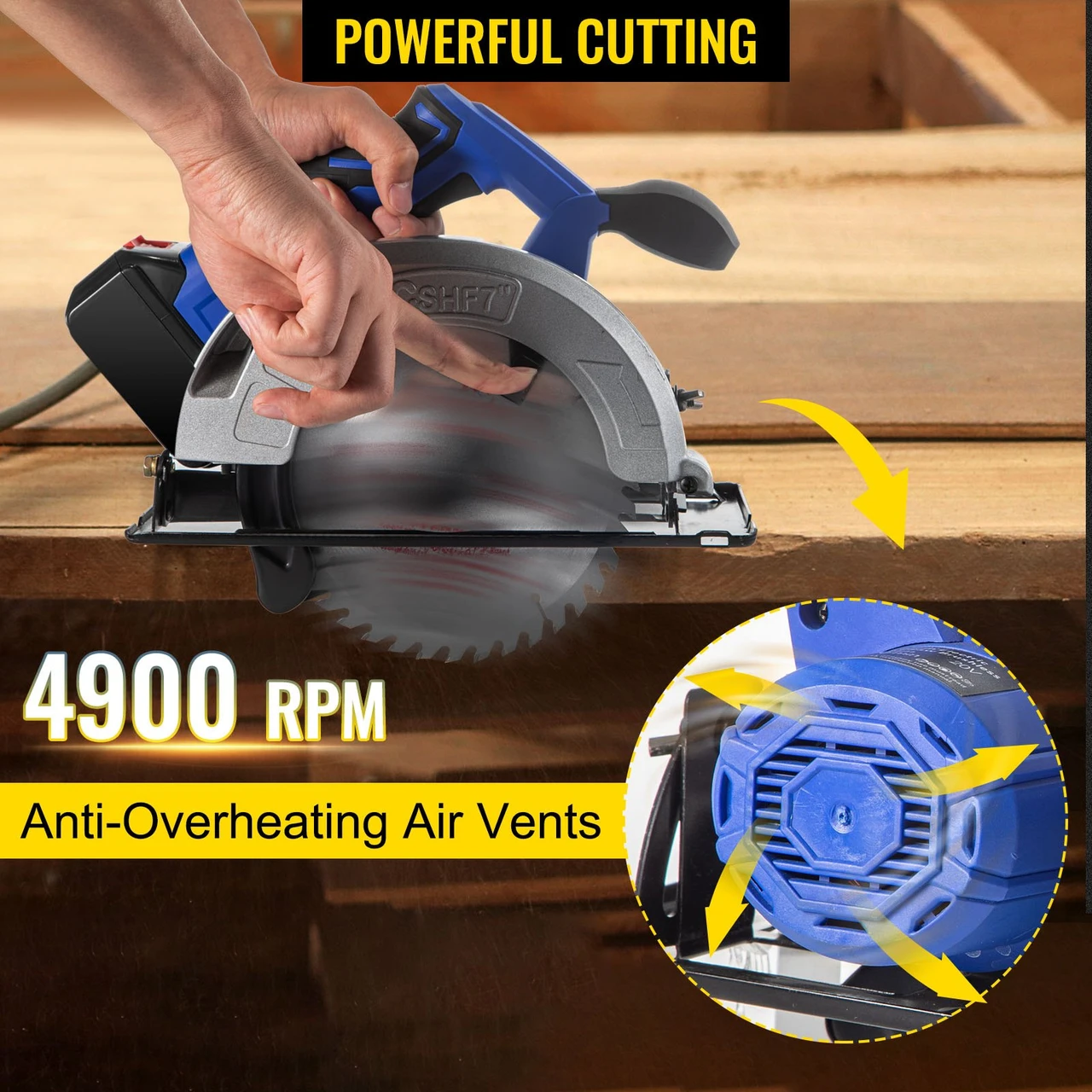 Cordless Drill Combo Kit, Lithium-Ion Brushless 4-Pc Combo Kit, 20V Cordless Drill 2/5'', Reciprocating Saw 0-3000 SPM, Cordless Circular Saw 4900 RPM, Work Light, Power Tool Set for Improvement