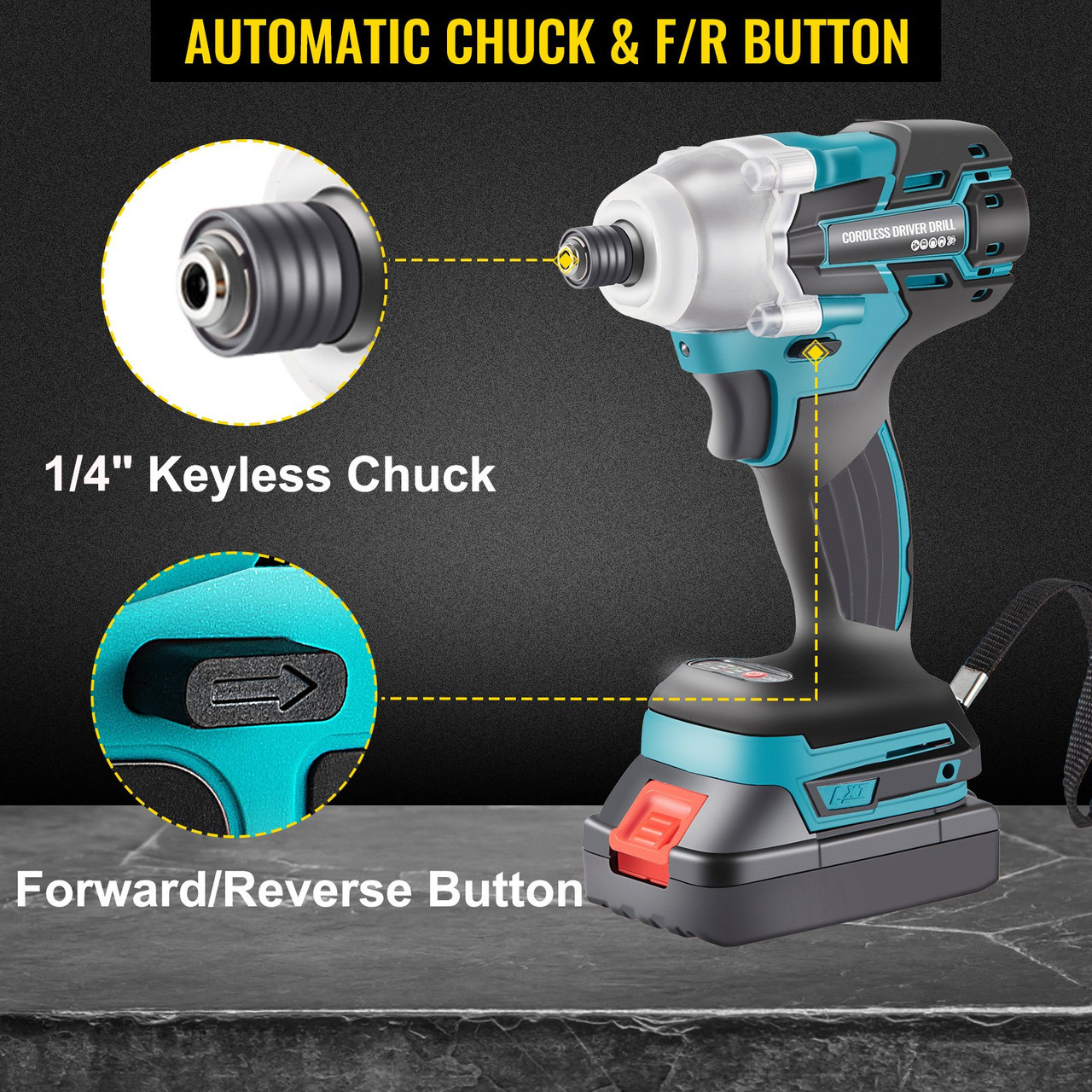 Cordless Drill Driver, 20V Max Cordless Drill Combo Kit, 1/4" Hex Impact Drill, 0-2900 RPM Variable Speed Electric Impact Driver, 1239 in-lbs Torque Brushless Cordless Drill for Home Improvement