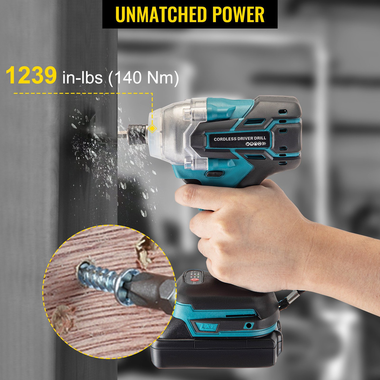 Cordless Drill Driver, 20V Max Cordless Drill Combo Kit, 1/4" Hex Impact Drill, 0-2900 RPM Variable Speed Electric Impact Driver, 1239 in-lbs Torque Brushless Cordless Drill for Home Improvement
