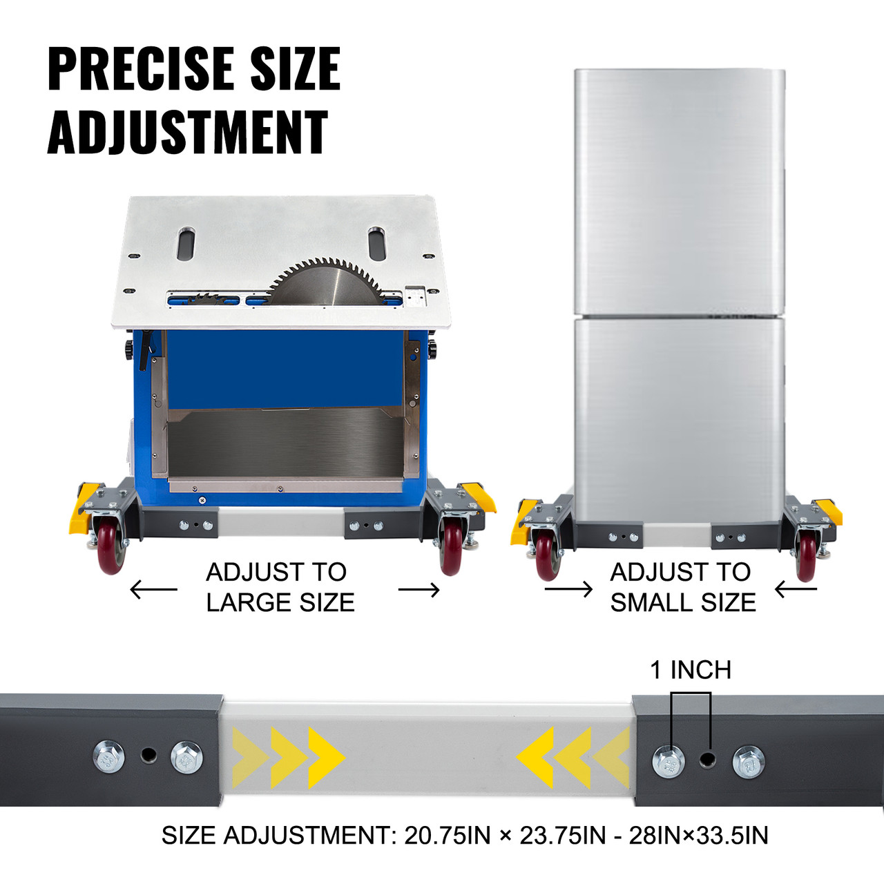 VEVOR Universal Mobile Base Heavy-Duty Mobile Base 1500lbs for Big Tool Machine