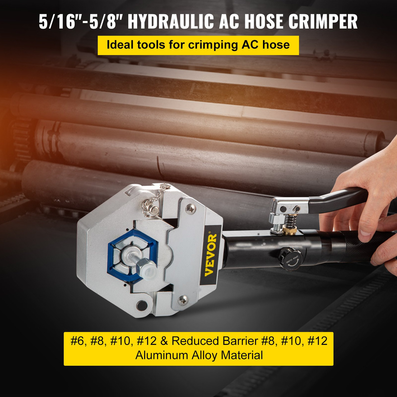 71500 A/C Hose Crimper Tool Kit Manual Hydraulic Crimper Portable Crimping
