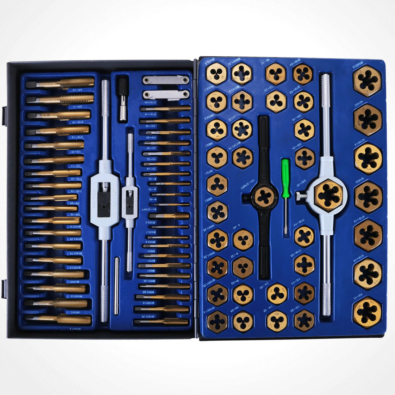 86pc Tap And Die Combination Set Tungsten Steel Titanium Sae And Metric Tools