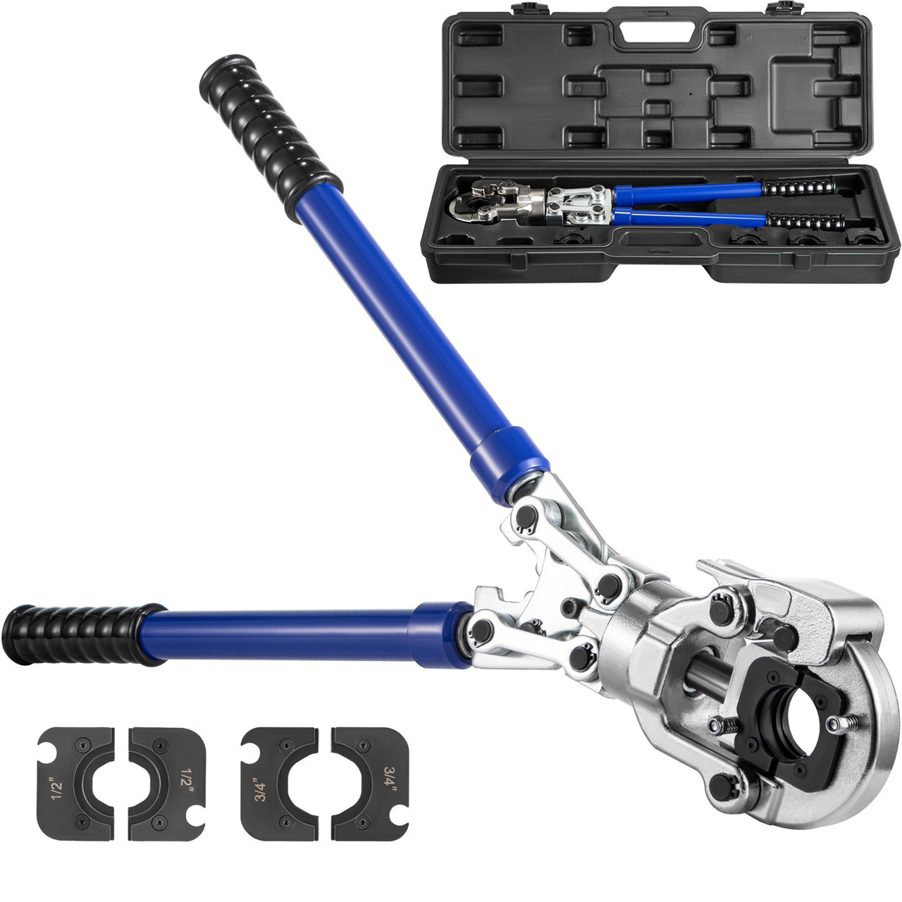Pipe Press Crimping Tool, 1/2" 3/4" 1" Copper Tube Fittings Crimping Tool, 6 Ton Copper Tube Crimper Pipe Press, Copper Pipe Pressing Tool with 360 degrees rotating head