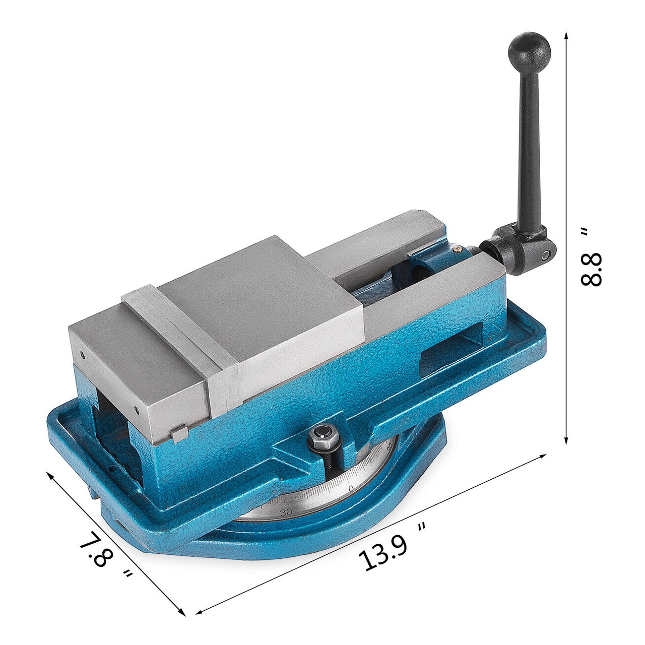 4" Milling Machine Lockdown Vise Swiveling Base Precise Scale Clamping Vise