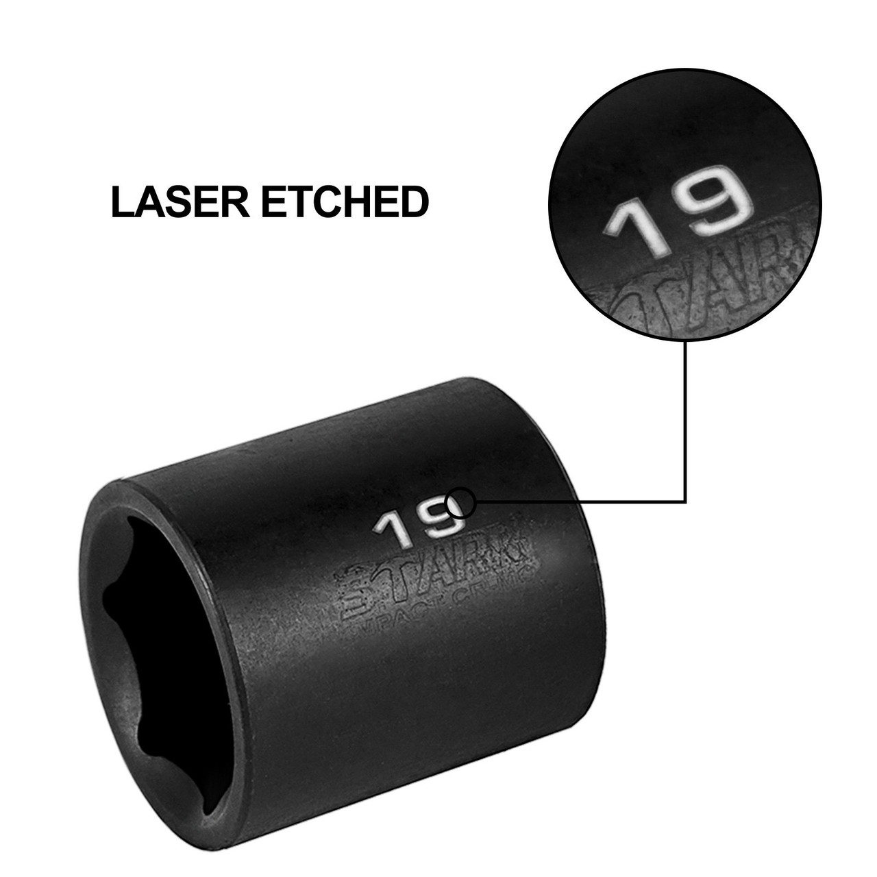 Impact Socket Set 3/8 Inches 26 Piece Impact Sockets, Deep / Standard Socket, 6-Point Sockets, Rugged Construction, Cr-V Socket Set Impact Metric 9mm - 30mm, with a Storage Cage