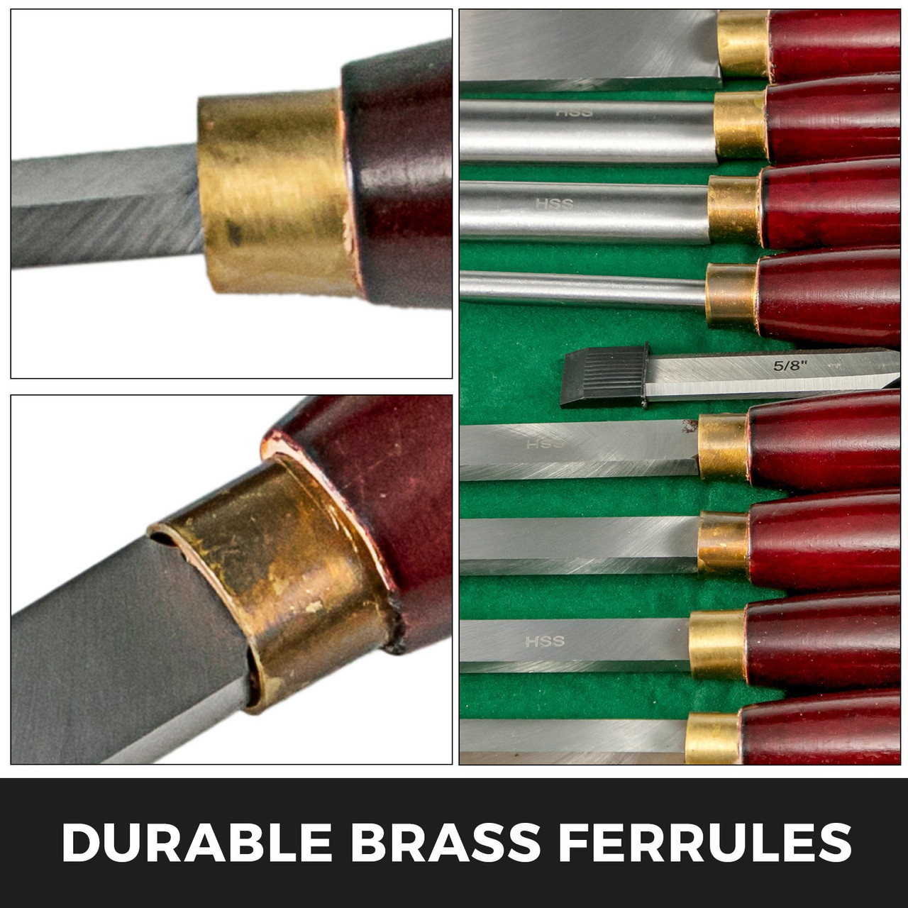 Wood Chisel Sets Lathe Chisels 8pcs For Wood Root Furniture Carving Lathes Red