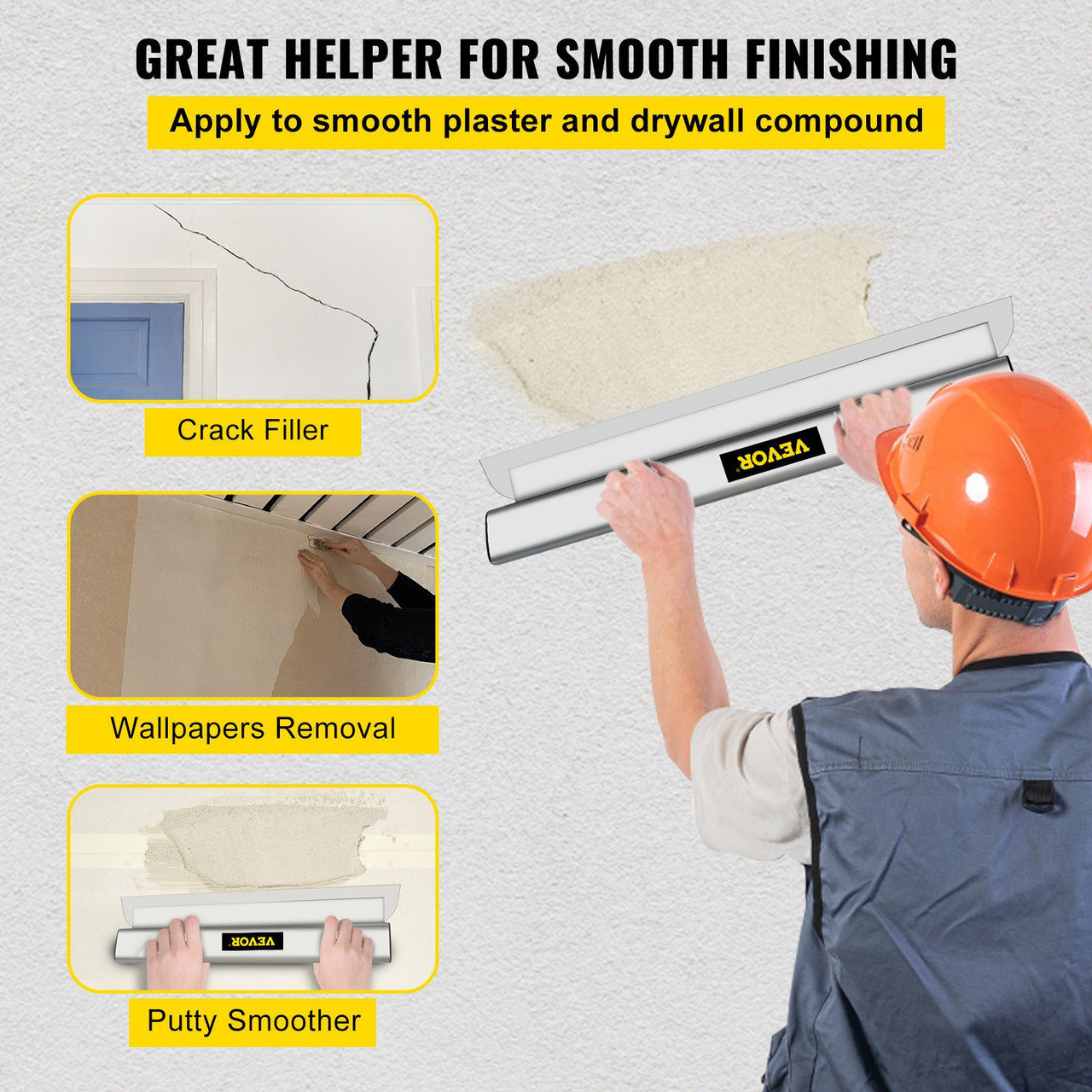 Drywall Skimming Blade Putty Knife 40inch Finishing Tool Stainless Steel