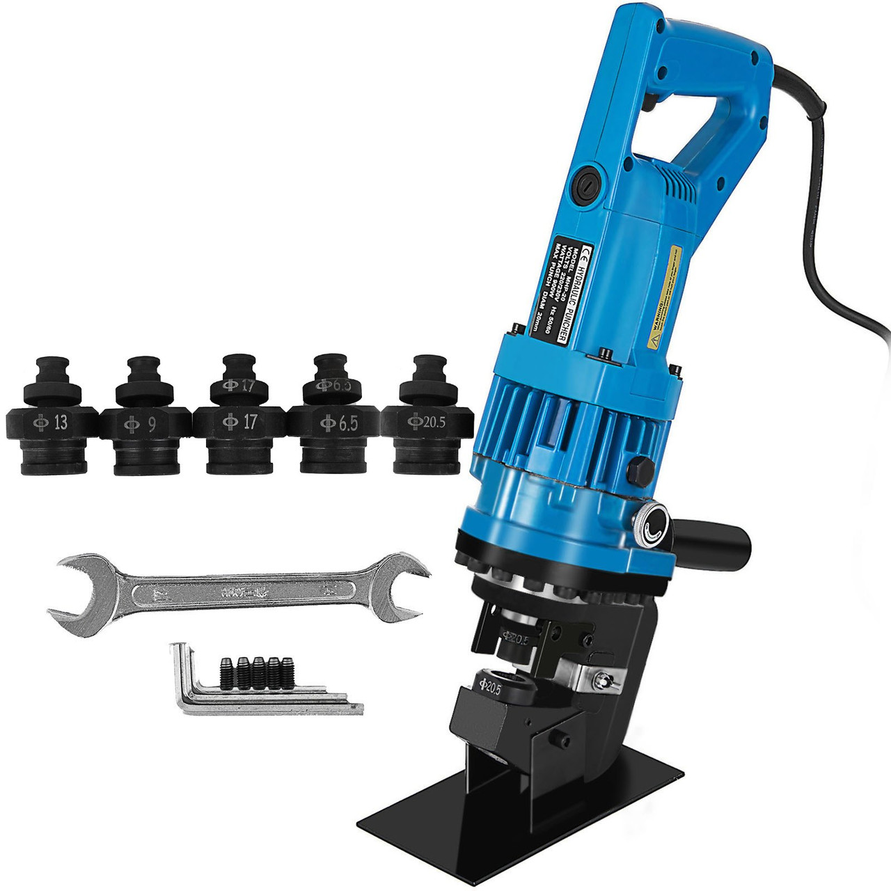 Electric Hydraulic Hole Puncher 900W Knockout Punch Kit Max 8mm w/ 5 Dies