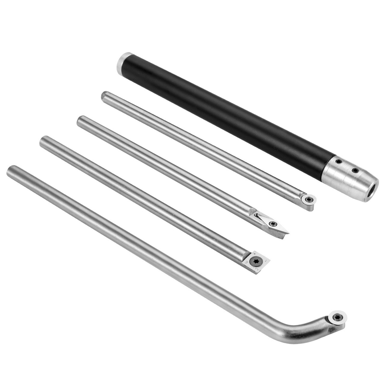 Wood Turning Tools for Lathe 4 PCS Set, Carbide Lathe Tools with Diamond Shape, Round, Square Cutters Replaceable Turning Lathe Chisels with a Grip Handle Lathe Tools for Craft DIY Hobbyists