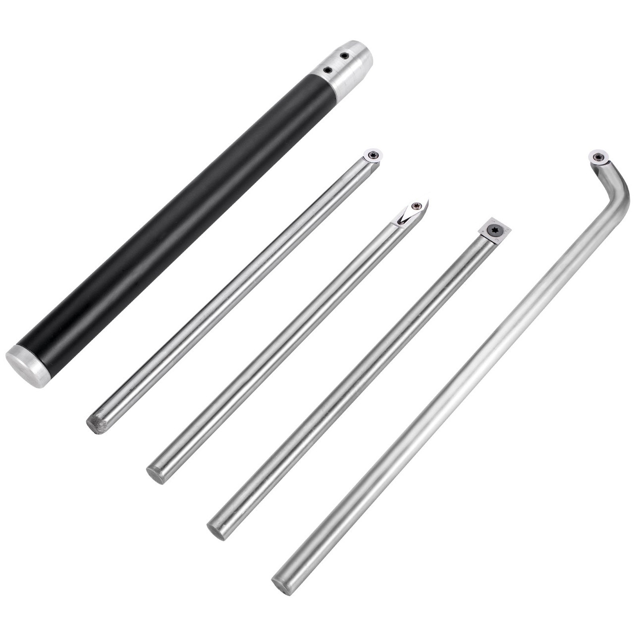 Wood Turning Tools for Lathe 4 PCS Set, Carbide Lathe Tools with Diamond Shape, Round, Square Cutters Replaceable Turning Lathe Chisels with a Grip Handle Lathe Tools for Craft DIY Hobbyists