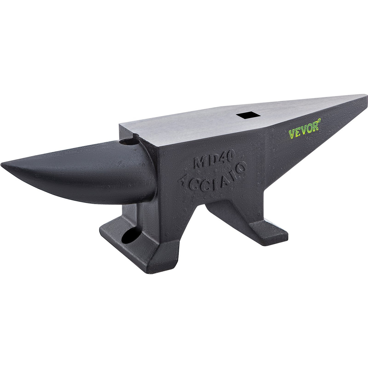 VEVOR Cast Iron Anvil 88 Lbs(40kg) Single Horn Anvil with Large Countertop and Stable Base High Hardness Rugged Round Horn Anvil Blacksmith for