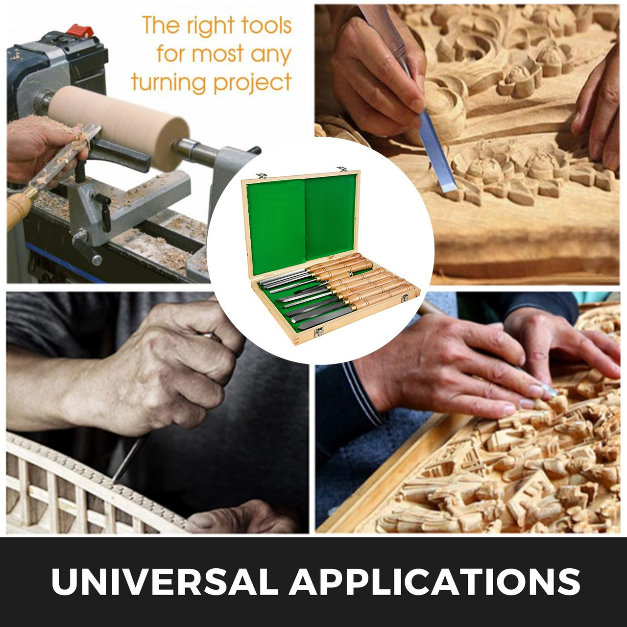 8pcs/set Wood Lathe Chisel Set Steel Turning Tools High Speed Wood Box