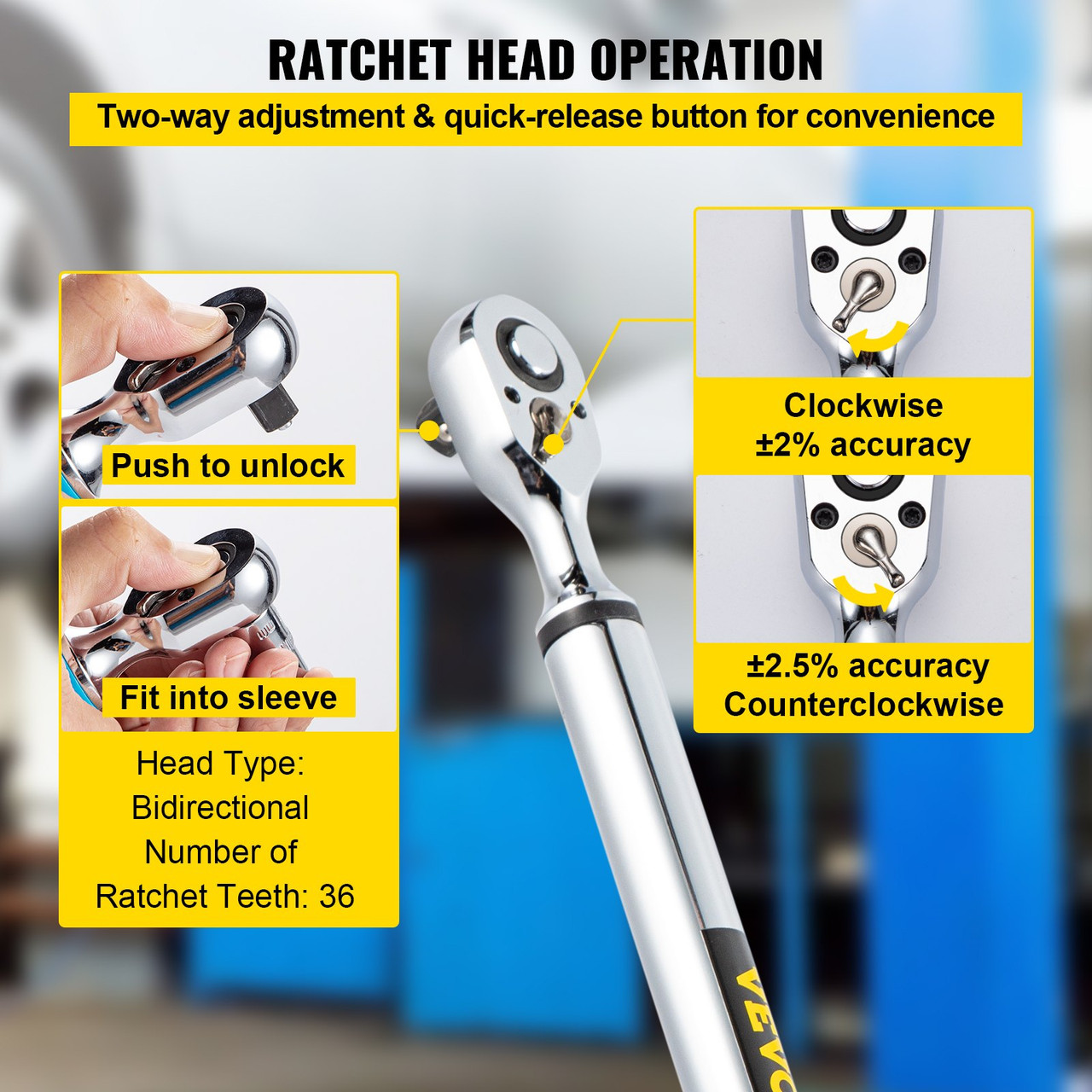 Digital Torque Wrench 1/2" Drive 12.5-250.7 Ft-lb Adjustable Torque Wrench