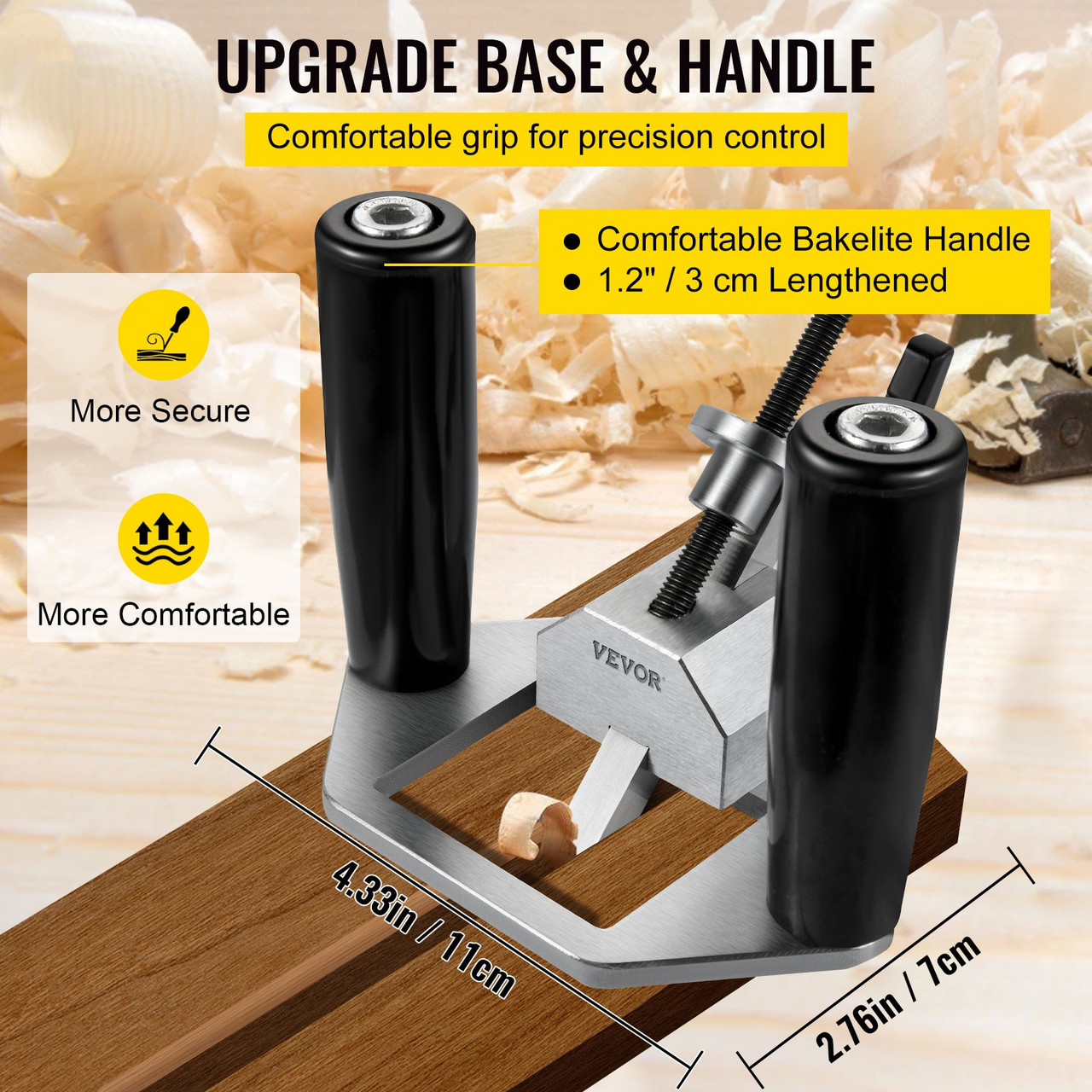 Router Woodworking Plane 0.32" /8 mm Oblique Blade Depth Stop Hand Tool