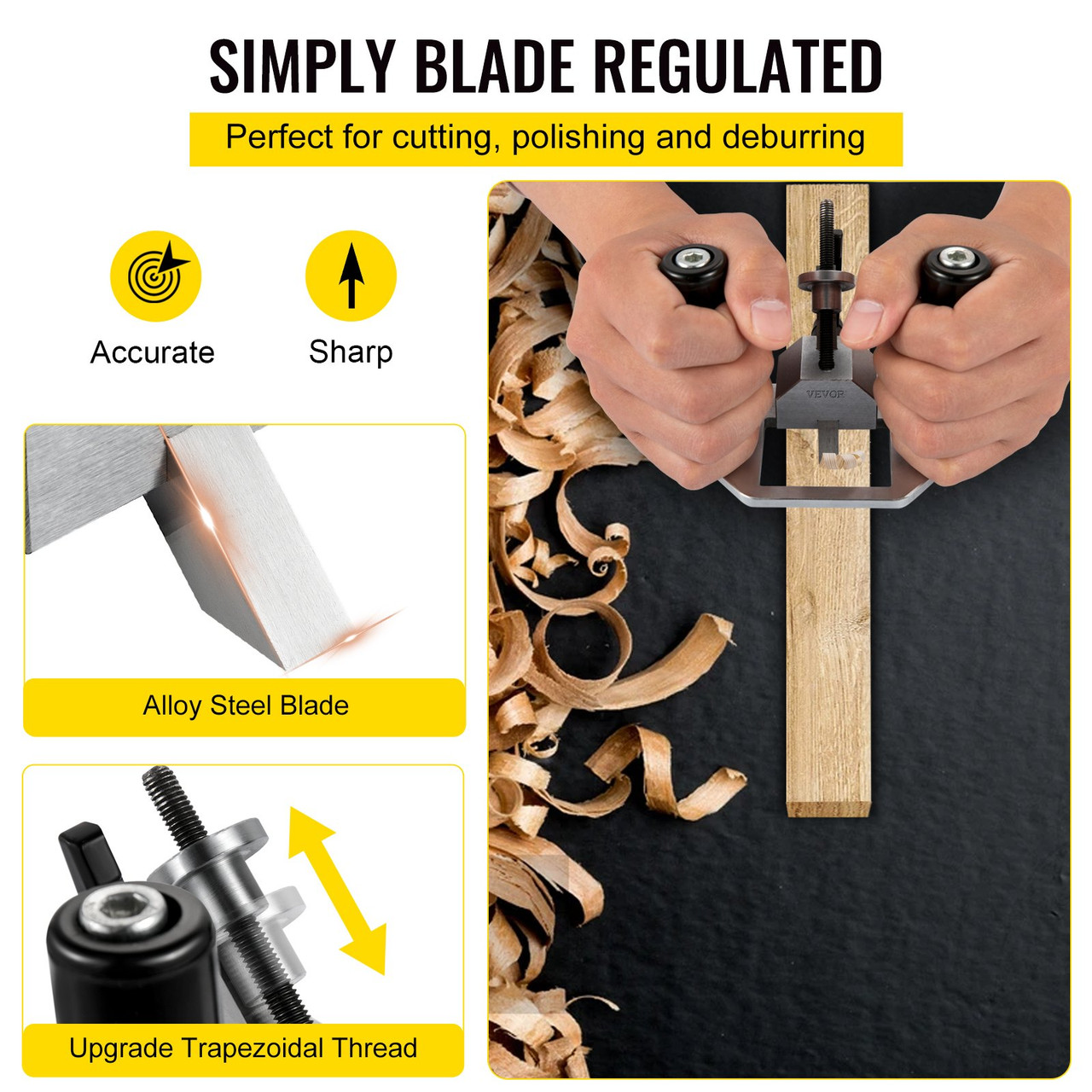 Router Woodworking Plane 0.32" /8 mm Oblique Blade Depth Stop Hand Tool