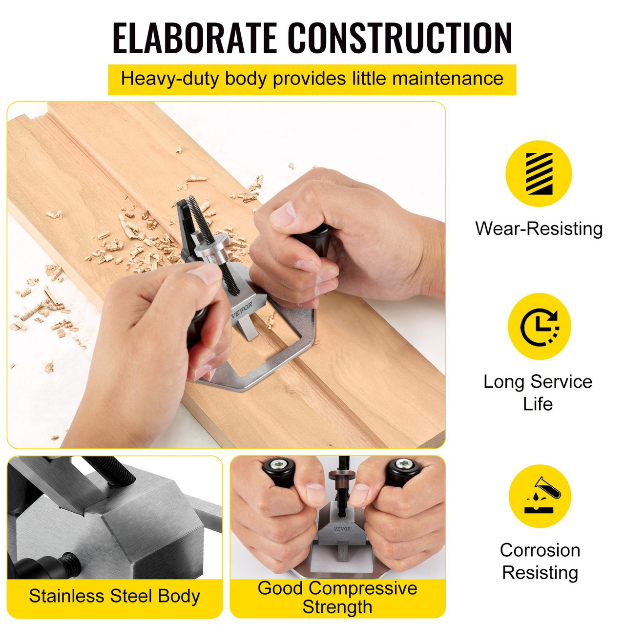Router Woodworking Plane 0.32" /8 mm Oblique Blade Depth Stop Hand Tool